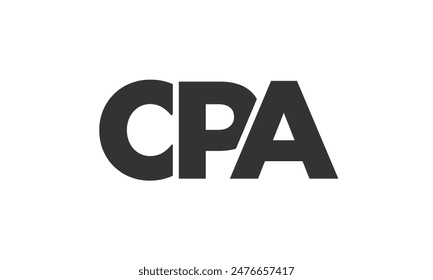 CPA logo design template with strong and modern bold text. Initial based vector logotype featuring simple and minimal typography. Trendy company identity ideal for businesses brand presence.