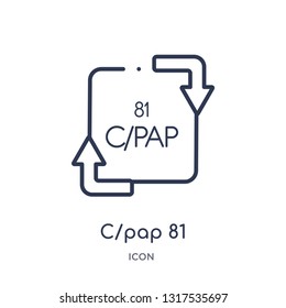 c/pap 81 icon from user interface outline collection. Thin line c/pap 81 icon isolated on white background.
