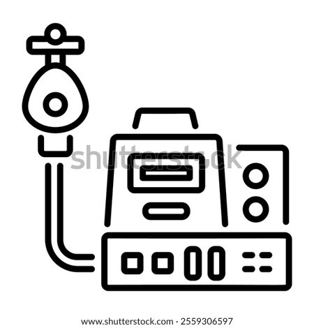 Cpap machine icon in linear style 