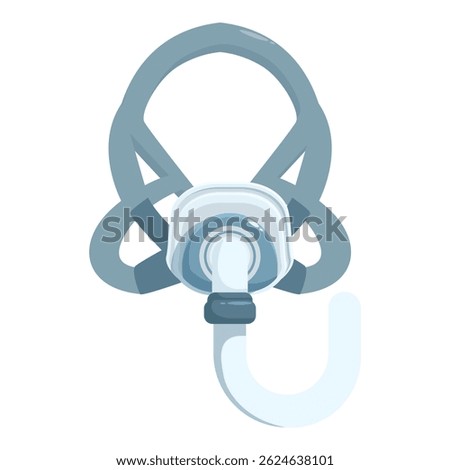 Cpap mask providing continuous positive airway pressure for sleep apnea therapy, featuring headgear and tube