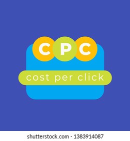 CPC, cost per click, marketing concept, flat vector - Shutterstock ID 1383914087