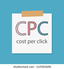 CPC (Cost Per Click) written in a notebook paper- vector illustration