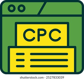 Cpc Filled Two Color Vector Icon Design