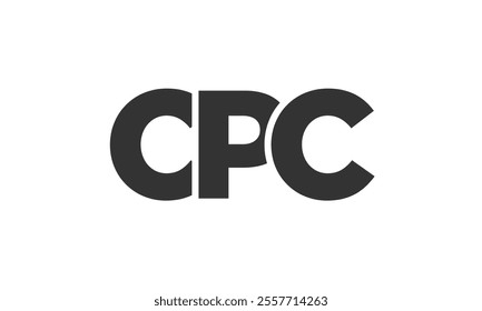 CPC logo design template with strong and modern bold text. Initial based vector logotype featuring simple and minimal typography. Trendy company identity ideal for businesses brand presence.