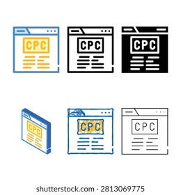cpc seo optimization diversity color icon vector. cpc seo optimization sign. isolated symbol illustration