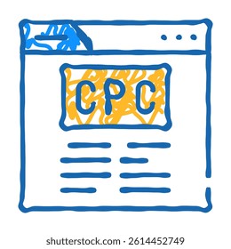 cpc seo optimization doodle icon sketch vector. cpc seo optimization sign. isolated symbol illustration
