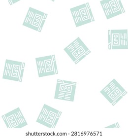cpc seo optimization glyph vector seamless pattern. cpc seo optimization signthin illustration