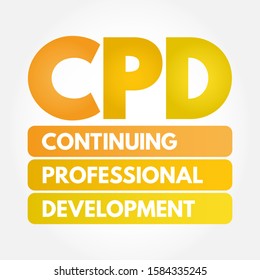 CPD - Continuing Professional Development acronym, business concept background