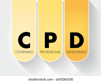 CPD - Continuing Professional Development acronym, business concept background