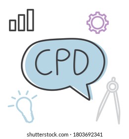 CPD (Continuing Professional Development) acronym concept- vector illustration
