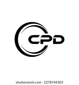 CPD letter logo design in illustration. Vector logo, calligraphy designs for logo, Poster, Invitation, etc.