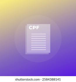 CPF file icon for web, transparent design