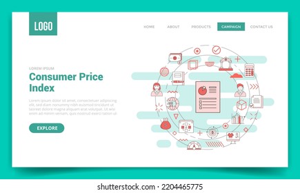 cpi consumer price index concept with circle icon for website template or landing page homepage
