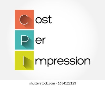 CPI - Cost Per Impression acronym, business concept background