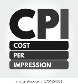 CPI - Acrónimo de coste por impresión, fondo de concepto de negocio