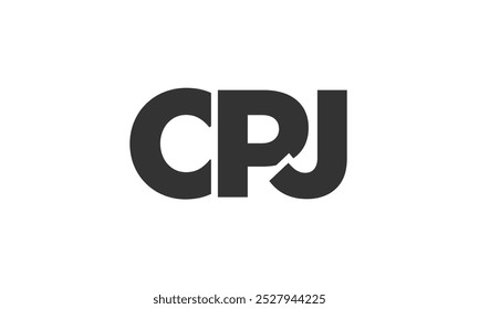 PLANTILLA de diseño de logotipo CPJ con texto fuerte y moderno en negrita. Logotipo de Vector inicial basado en tipografía simple y mínima. Identidad de empresa de moda ideal para la presencia de la marca de las empresas.