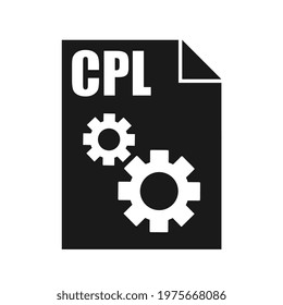 CPL Black File Vector Icon, Flat Design Style