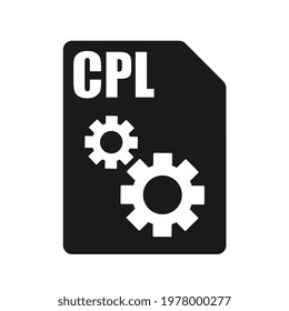 CPL Black File Vector Icon, Flat Design Style