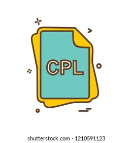 CPL file type icon design vector