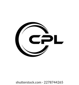 CPL letter logo design in illustration. Vector logo, calligraphy designs for logo, Poster, Invitation, etc.
