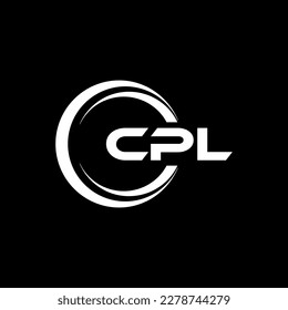 CPL letter logo design in illustration. Vector logo, calligraphy designs for logo, Poster, Invitation, etc.