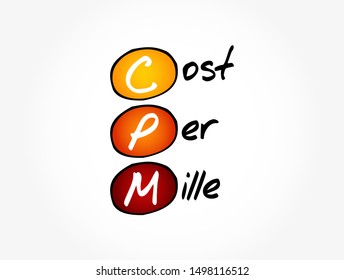 CPM - Cost Per Mile acronym, concept background
