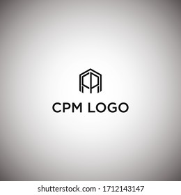Diseño del logotipo de la letra CPM. Logo plano, moderno y elegante.