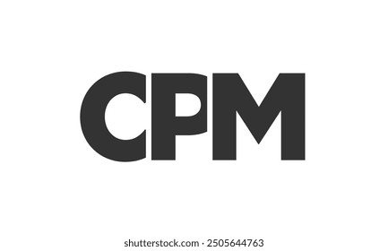 CPM logo design template with strong and modern bold text. Initial based vector logotype featuring simple and minimal typography. Trendy company identity ideal for businesses brand presence.