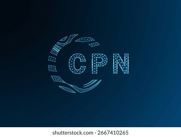 CPN diseño de Vector de logotipo de letra de polietileno baja. CPN diseño de logotipo de poliéster inferior. CPN diseño único de logotipo de baja poli.