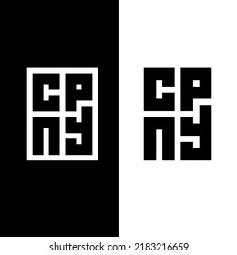 MARCA MINIMALISTA DEL ICONO GEOMETRI DE MONOGRAM DE CPNY O CNPY