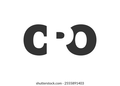 CPO logo design. Initial letter C P O bold font style for tech startups, consulting, corporate branding. Creative company name, headlines typography identity, trendy logotype. Vector illustration.