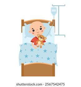 CPositive Cartoon Kid With Leukemia