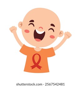 CPositive Cartoon Kid With Leukemia