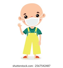 CPositive Cartoon Kid With Leukemia