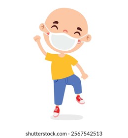 CPositive Cartoon Kid With Leukemia