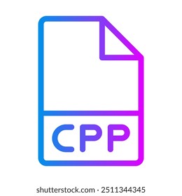 Cpp document file type, Vibrant Gradient Icons for Coding Enthusiasts.