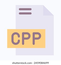 CPP File Format Vector Icon, Isolated On Abstract Background.
