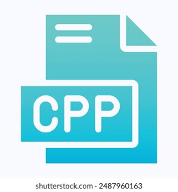 CPP File Format Vector Icon, Isolated Gradient Vector Icon.