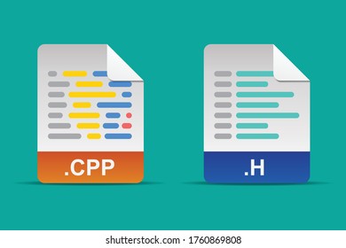 Cpp file and h file icon vector illustration.