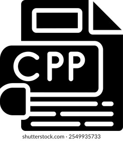 CPP Glyph Icon Vector Design