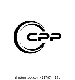 CPP letter logo design in illustration. Vector logo, calligraphy designs for logo, Poster, Invitation, etc.