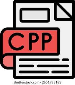 Design de ícone de linha preenchida CPP