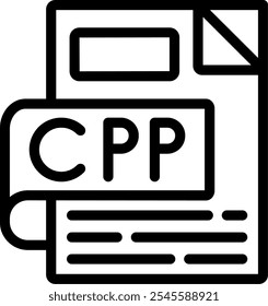 CPP Line Icon Vector Design