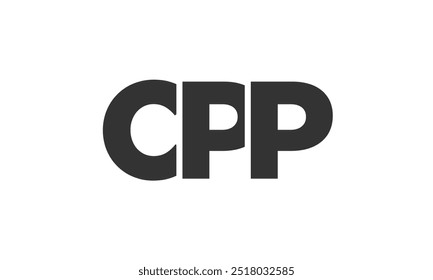 CPP logo design template with strong and modern bold text. Initial based vector logotype featuring simple and minimal typography. Trendy company identity ideal for businesses brand presence.