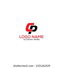 cp/pc letter logo design template full vector