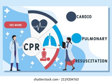 CPR - Cardiopulmonary Resuscitation acronym. business concept background. vector illustration concept with keywords and icons. lettering illustration with icons for web banner, flyer, landing pag