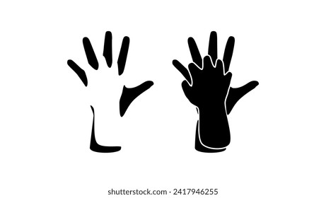 Cpr Hands, black isolated silhouette