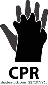 Cpr Hands only icon on white background. Cpr sign. flat style.