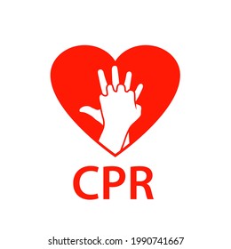 CPR heart icon. Clipart image isolated on white background