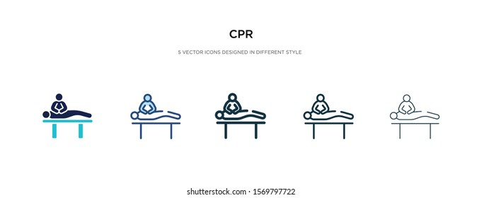 cpr icon in different style vector illustration. two colored and black cpr vector icons designed in filled, outline, line and stroke style can be used for web, mobile, ui